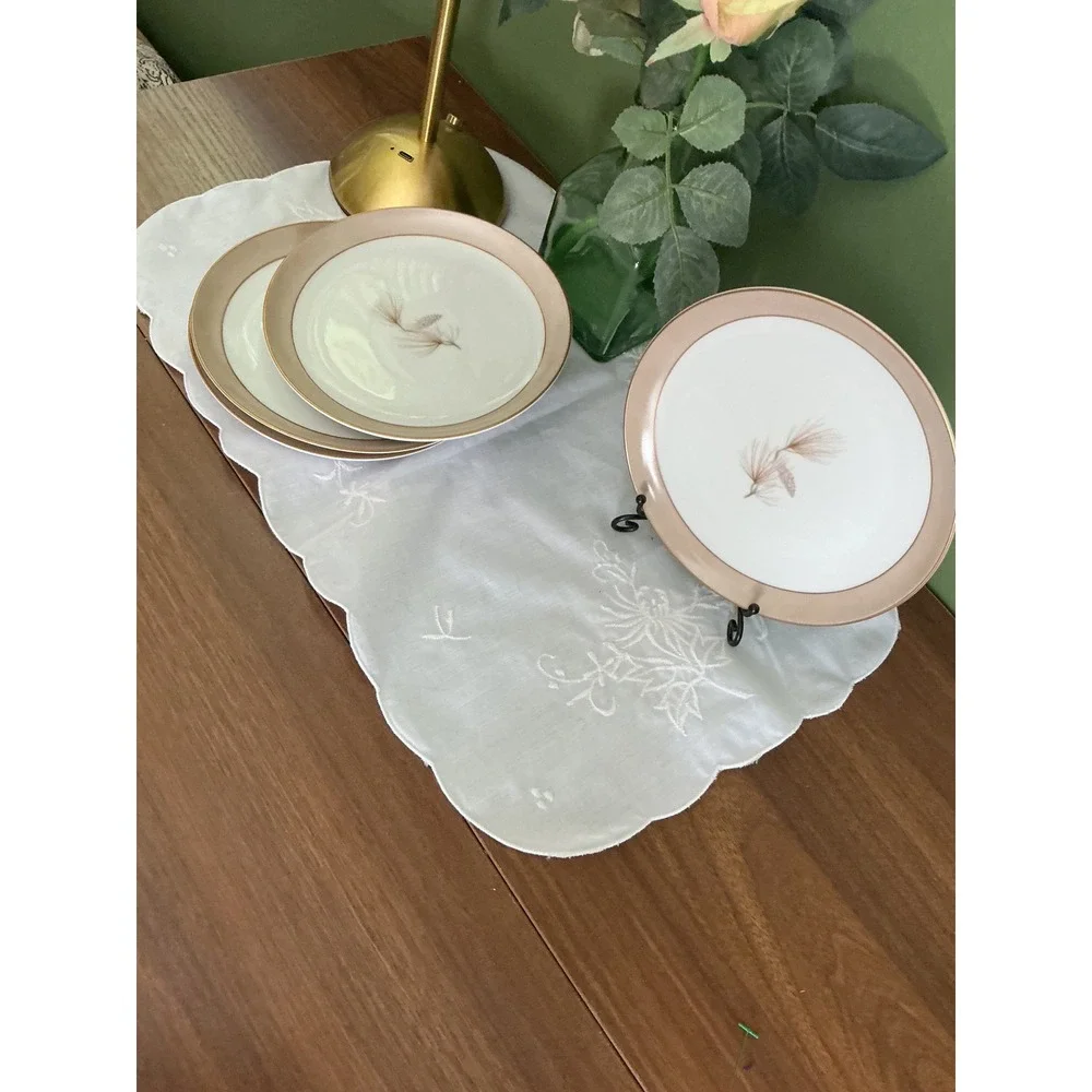 Sango Pinecone Dessert Plates, Set of 4, Vintage Nature-Inspired China